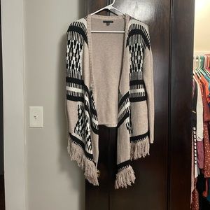 AEO Aztec print cardigan with fringe